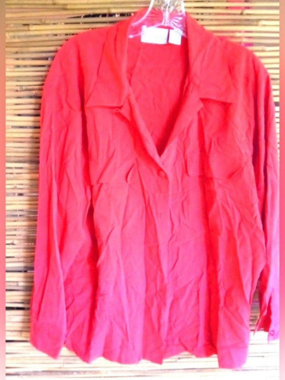 Edward L Silk Burnt Orange Terracotta Blouse Top Workwear